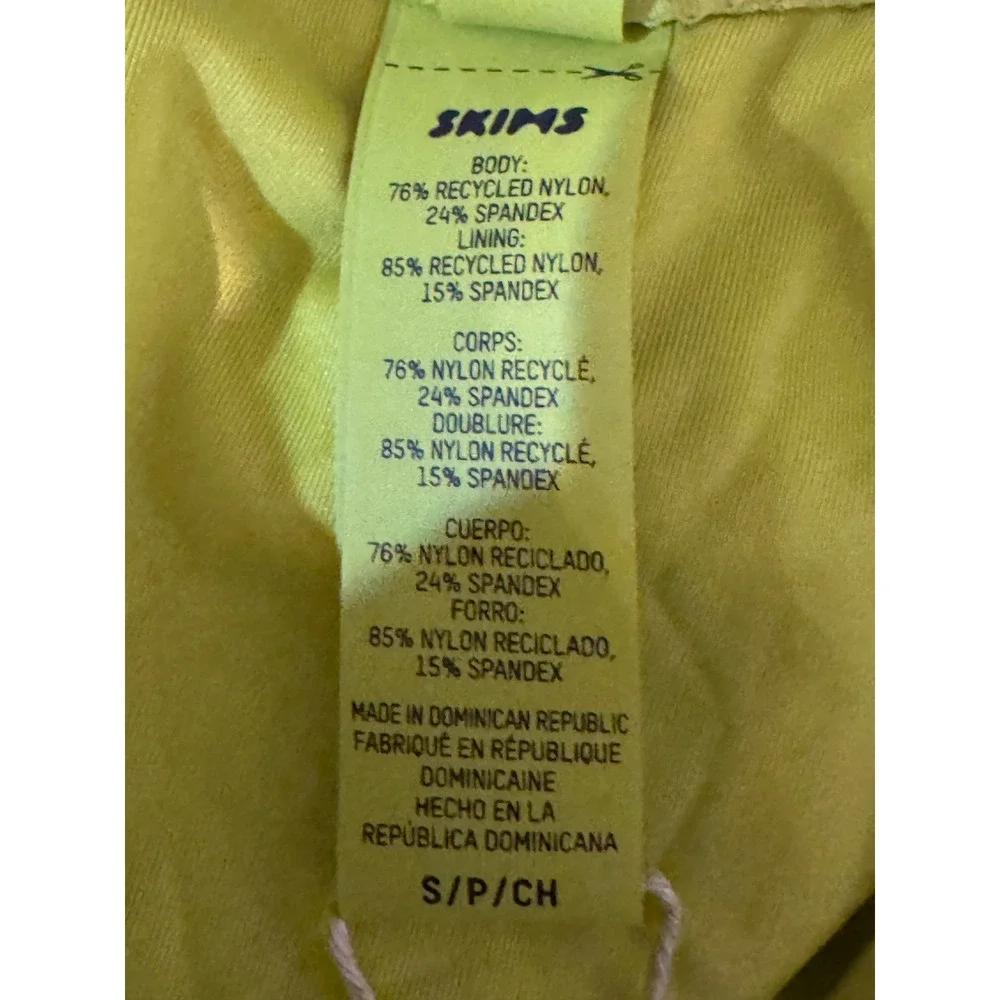 SKIMS Recycled Swim Scoop Neck One Piece Citrus Yellow Green Women's Small